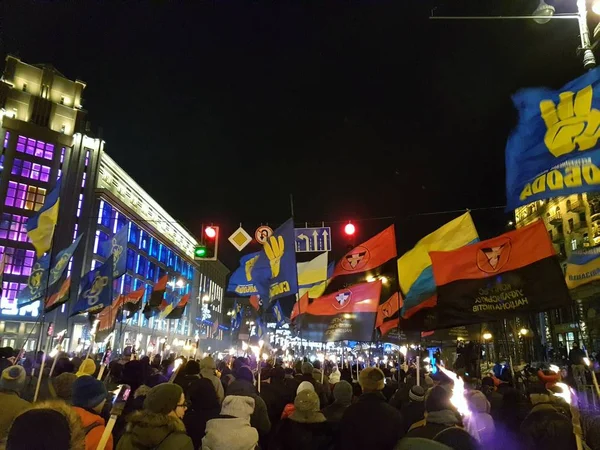 Marzo Stepan Bandera Kiev Ucraina Gennaio 2019 — Foto Stock