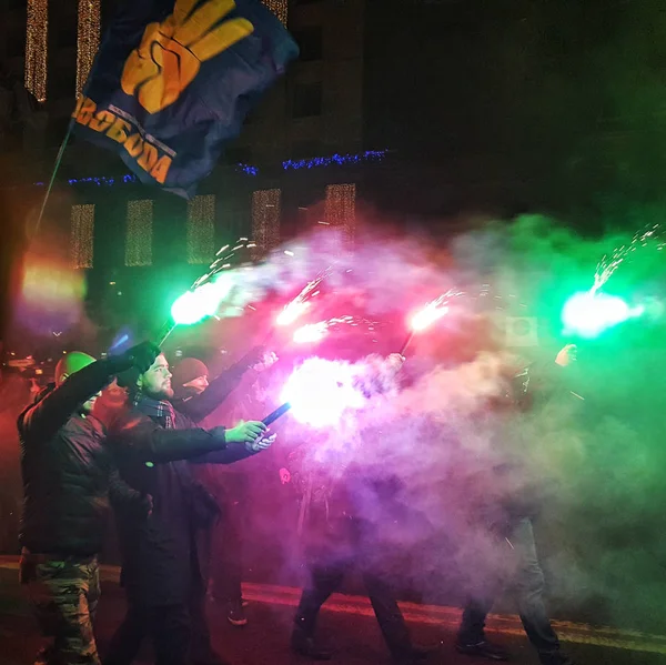 Maart Van Stepan Bandera Kiev Oekraïne Januari 2019 — Stockfoto