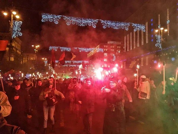 March Stepan Bandera Kyiv Ukraine 1St January 2019 — Stock Photo, Image