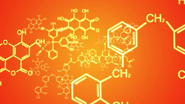 Chemische formule bestaande uit benzeenringen. 4k — Stockvideo