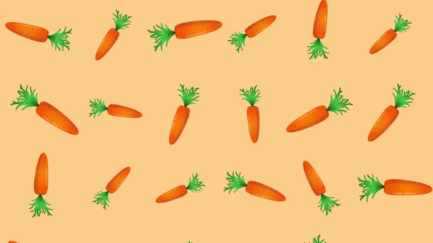 Фон с падающей морковью — стоковое видео