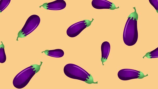 Background with falling eggplants — Stock Video