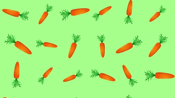 Fondo con zanahorias que caen — Vídeo de stock