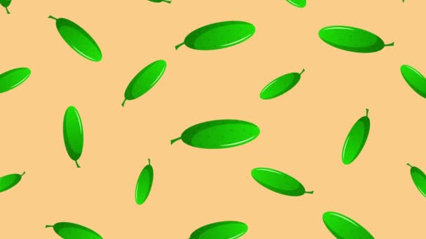 Background with falling cucumbers — Stock Video