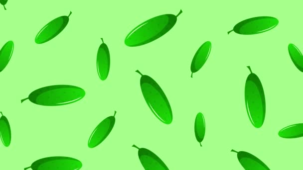 Achtergrond met vallende komkommers — Stockvideo