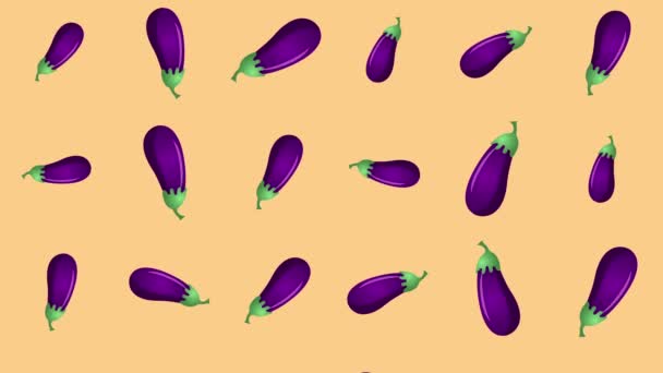 Background with falling eggplants — Stock Video
