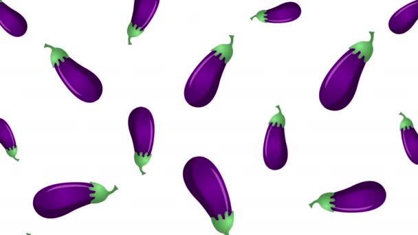 Background with falling eggplants — Stock Video