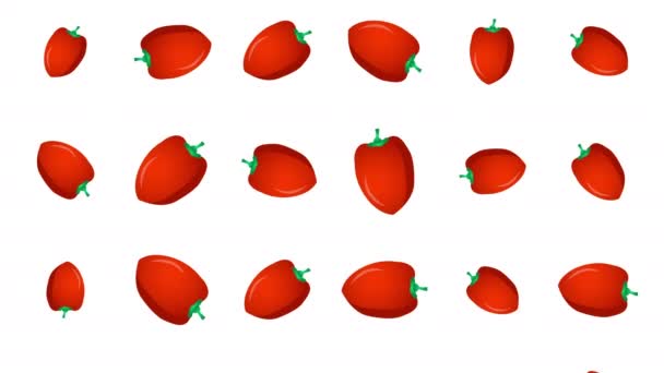 Red Sweet Bulgarian Bell Pepper falling — Stock Video