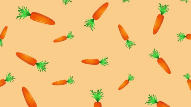 Fondo con zanahorias que caen — Vídeos de Stock