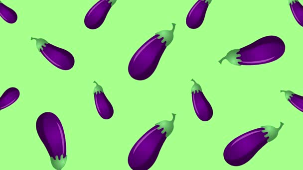 Background with falling eggplants — Stock Video