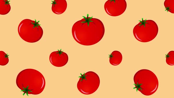 Фон с падающими помидорами — стоковое видео