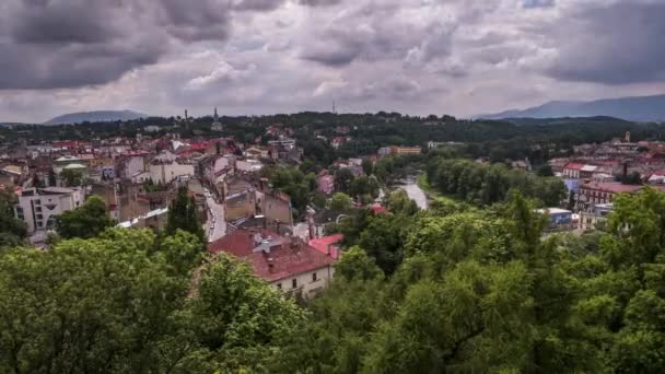 Cieszyn Rzeka Olza Polska Czechy Time Lapse Wideo — Wideo stockowe