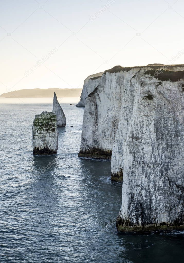 Cliffs near Old Harry Rocks in Dorset in England