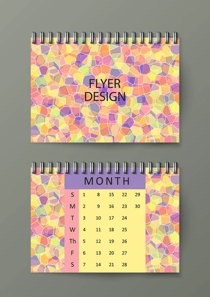 Modèle de brochure avec fond abstrait. Fond carré abstrait de mosaïque de pixels. Eps10 Illustration vectorielle — Image vectorielle