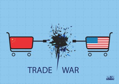 Ticaret savaş kavramı. Eps10 vektör çizim.