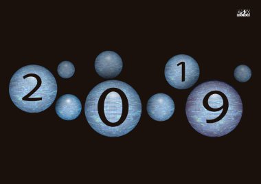 2019 mutlu yeni yıl Noel topu arka plan. Eps10 vektör çizim.