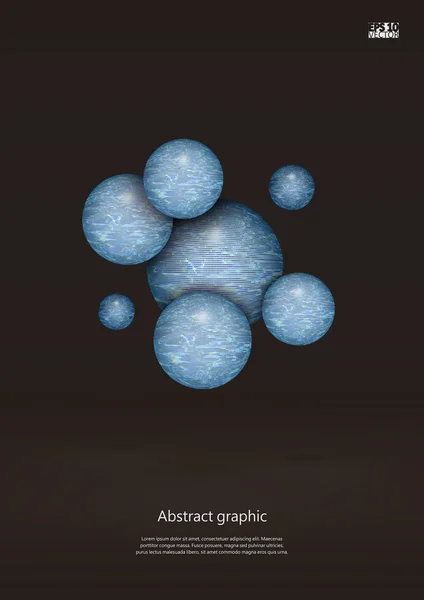 Abstract getextureerde 3d bollen met reflecterend oppervlak. Eps10 Vector Illustratie — Stockvector