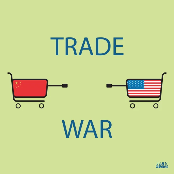 Concepto de guerra comercial. Ilustración gráfica. Eps10 Ilustración vectorial . — Vector de stock