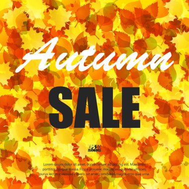 Sonbahar indirimi geçmişi. Eps10 Vektör illüstrasyonu