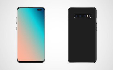 Arka planda gerçekçi akıllı telefon.