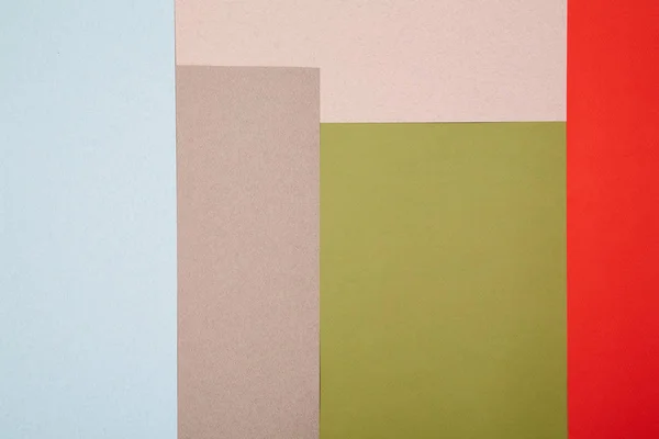 Minimalista elrendezése papírlapok különböző színű háttér — Stock Fotó
