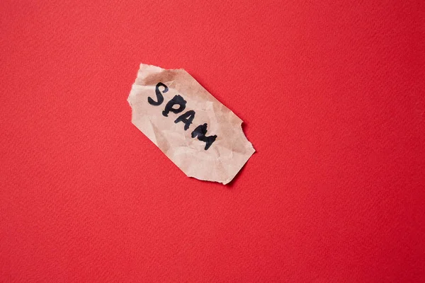 Protect from junk mail or spam e-mail and unsolicited letter. The inscription spam on a piece of paper