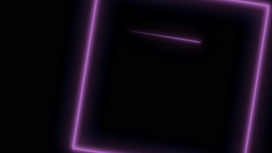 Arka plan ile neon kareler. Sorunsuz döngü. Neon kare şekli lazer
