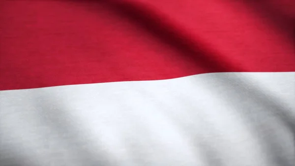 Bandeira da Indonésia acenando. Antecedentes de acenar bandeira da Indonésia — Fotografia de Stock