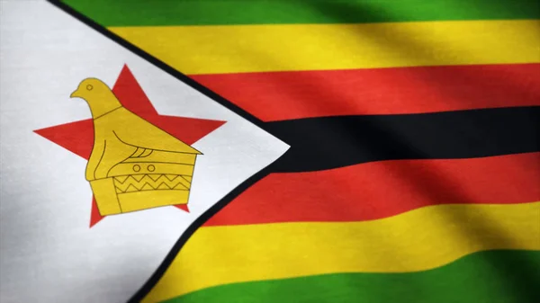 짐바브웨 흔들며 플래그입니다. 짐바브웨의 국기를 흔들며의 배경 — 스톡 사진