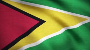 Guyana rüzgarda sallayarak bayrak. Arka planını dalgalanan bir bayrak