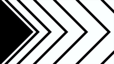 Ok oluşumu. Dinamik siyah beyaz geçiş animasyon. Ok hareket Soyut animasyon