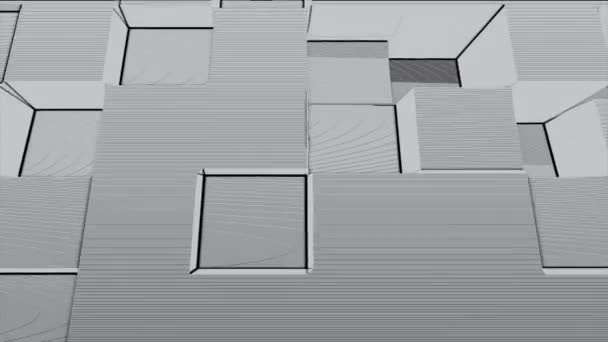 白色几何曲面的抽象背景。计算机生成的无缝循环抽象运动背景 — 图库视频影像