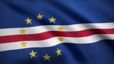 Cape Verde bayrak. Arka plan animasyon döngü sorunsuz. Bir güzel saten bitirmek bayrak animasyon Cape Verde döngü.
