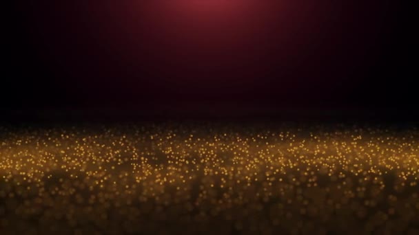 Gele deeltjes glitter in slowmotion op een onscherpe achtergrond. Illuminations heuvel 1 Zf2y — Stockvideo