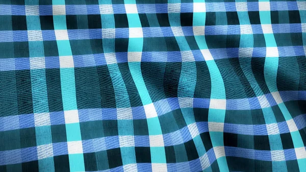 Blue Squares Fabric Cloth Material Texture Seamless Looped Background. Abstract blue cloth, jeans, animation. Loop.