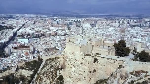 Acrópolis de Atenas antigua ciudadela en Grecia, vista aérea. Acciones. Vista de Ariel de Atenas con la Acrópolis desde el Monte Lycabettus, Grecia . — Vídeos de Stock