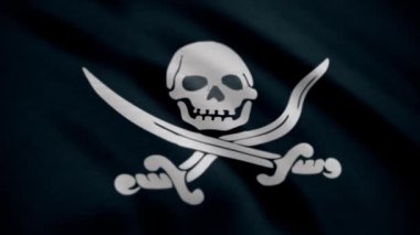 Jolly Roger hakkında saldırmak için korsan gemisi tanımlamak için uçakla bayrakları geleneksel İngiliz adıdır. Animasyon sorunsuz döngü sallayarak kemikler ile korsan bayrağı. Kafatası ve kemiklerin sembolü siyah bayrak