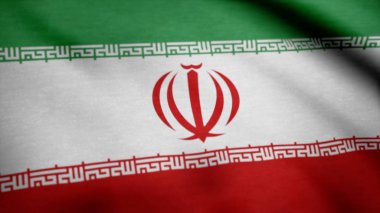 Iran bayrağı sallayarak animasyon. Iran rüzgarda sallayarak bayrak