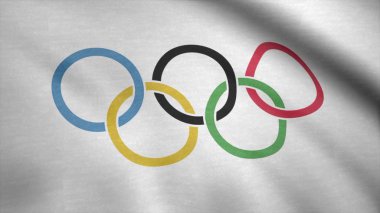 Olimpiyat oyunları sallayarak animasyon bayrak