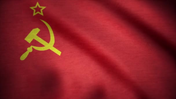 Bandera de la Unión Soviética ondeando. URSS bandera ondeando animación — Vídeo de stock