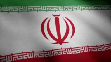 Iran bayrağı sallayarak animasyon. Iran rüzgarda sallayarak bayrak.