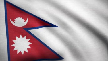 Nepal bayrağı desen kumaş doku, vintage tarzı. Nepal bayrağı kumaş bayrak