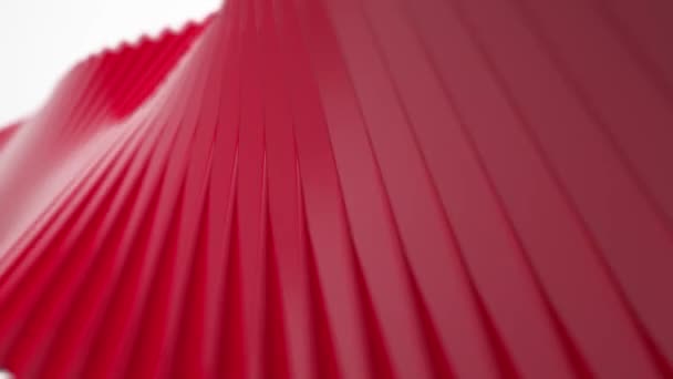 Design del movimento astratto tecnico geometrico rosso e bianco. Azioni. Sfondo moderno di piramidi lucide rosse in movimento astratto. loop senza soluzione di continuità. Filo geometrico poligonale astratto a basso poli rosso e bianco — Video Stock