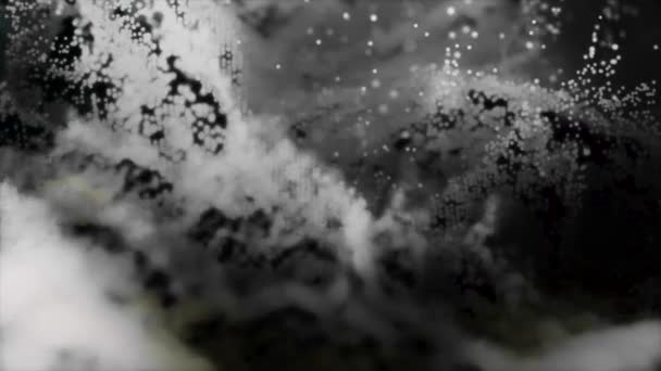 Background of moving monochrome abstract particles. Monochromatic abstract background with bokeh objects. Real falling particles — Stock Video