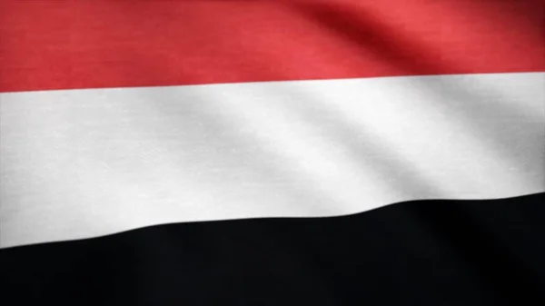 Animación Bandera de Yemen. Bandera de Yemen ondeando en el viento — Foto de Stock