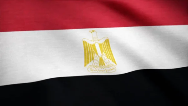 Egypte animation drapeau national. Drapeau de l'Egypte agitant le vent — Photo