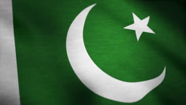 Pakistan rüzgarla sallayarak bayrak. Pakistan bayrağı animasyon