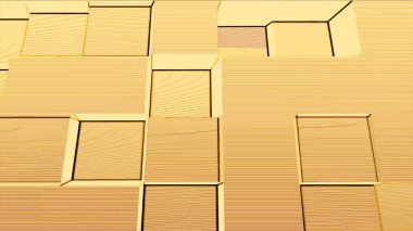 Sarı küp trafikte. Soyut yuvarlak küpleri taşıyın. desen animasyon hareketli süs geometrik caleidoscope yıldız.