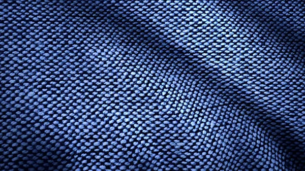 Detalhe pano de ganga para padrão e fundo, Close up. Textura de tecido de algodão. Vista superior da superfície têxtil de pano. Fundo azul da roupa . — Fotografia de Stock