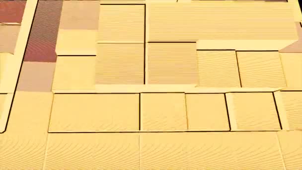 Tráfico de cubos em amarelo. Cubos arredondados abstrato mover. ornamental geométrica caleidoscópio estrela movimento padrão animação . — Vídeo de Stock